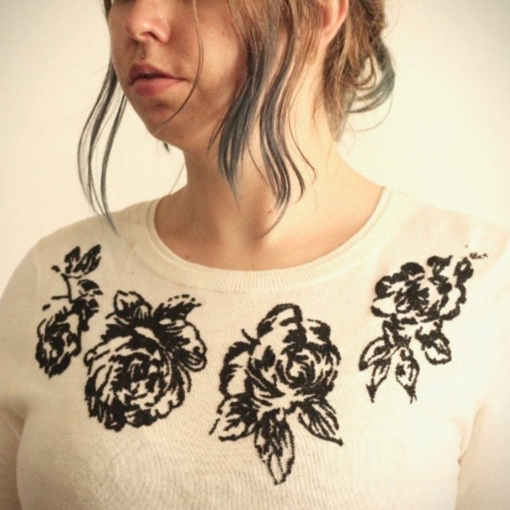 Black Rose White Sweater